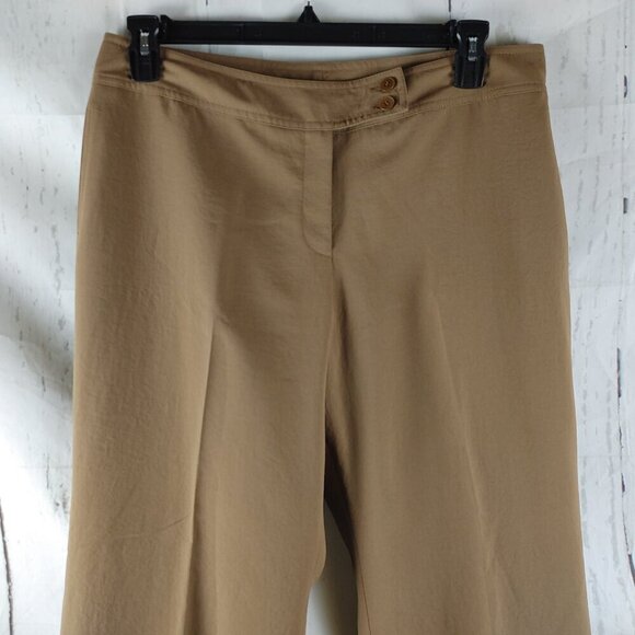 AK Anne Klein Size 12P Desert Tan 3 Button Lined 2pc Pants Suit W/Pockets 34x29 - Picture 11 of 16